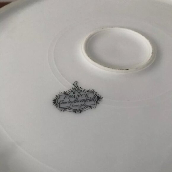 Limoges Charles Ahrenfeldt France 13" Cornflower Gold Serving Charger Plate Dish - Picture 5 of 5